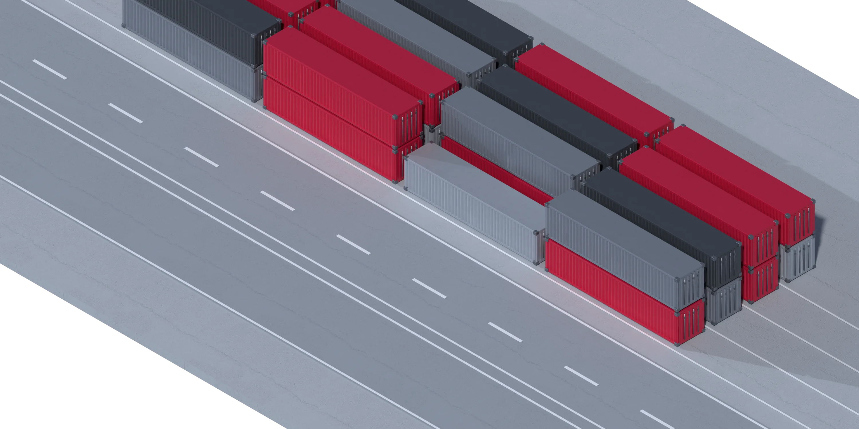 Container yard block, truck lane and working aisle