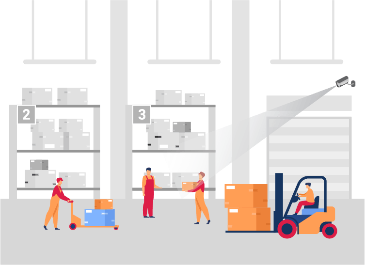 Warehouse with OCR and ANPR systems scanning