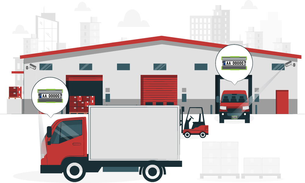 Visual container tracking at warehouse gate using number plate recognition