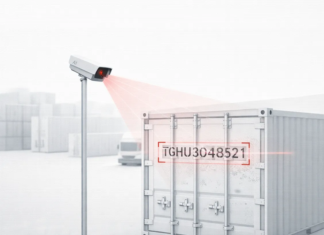 Automated container identification using AI OCR in cold chain logistics yard